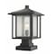 Z-Lite Aspen 1 Light Outdoor Pier Mounted Fixture, Black And Clear Seedy 554PHBS-SQPM-BK - alternate 3